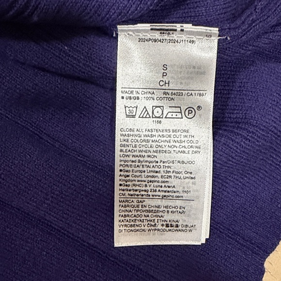 GAP Maternity Ribbed Button Front Polo Shirt, Twilight Navy, sz S - Picture 6 of 11